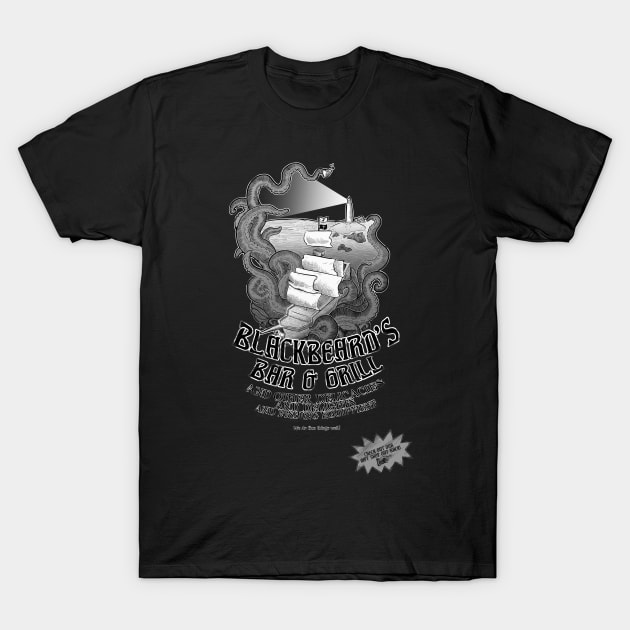 Blackbeard's Bar & Grill T-Shirt by Quincely's Curiosity Shop